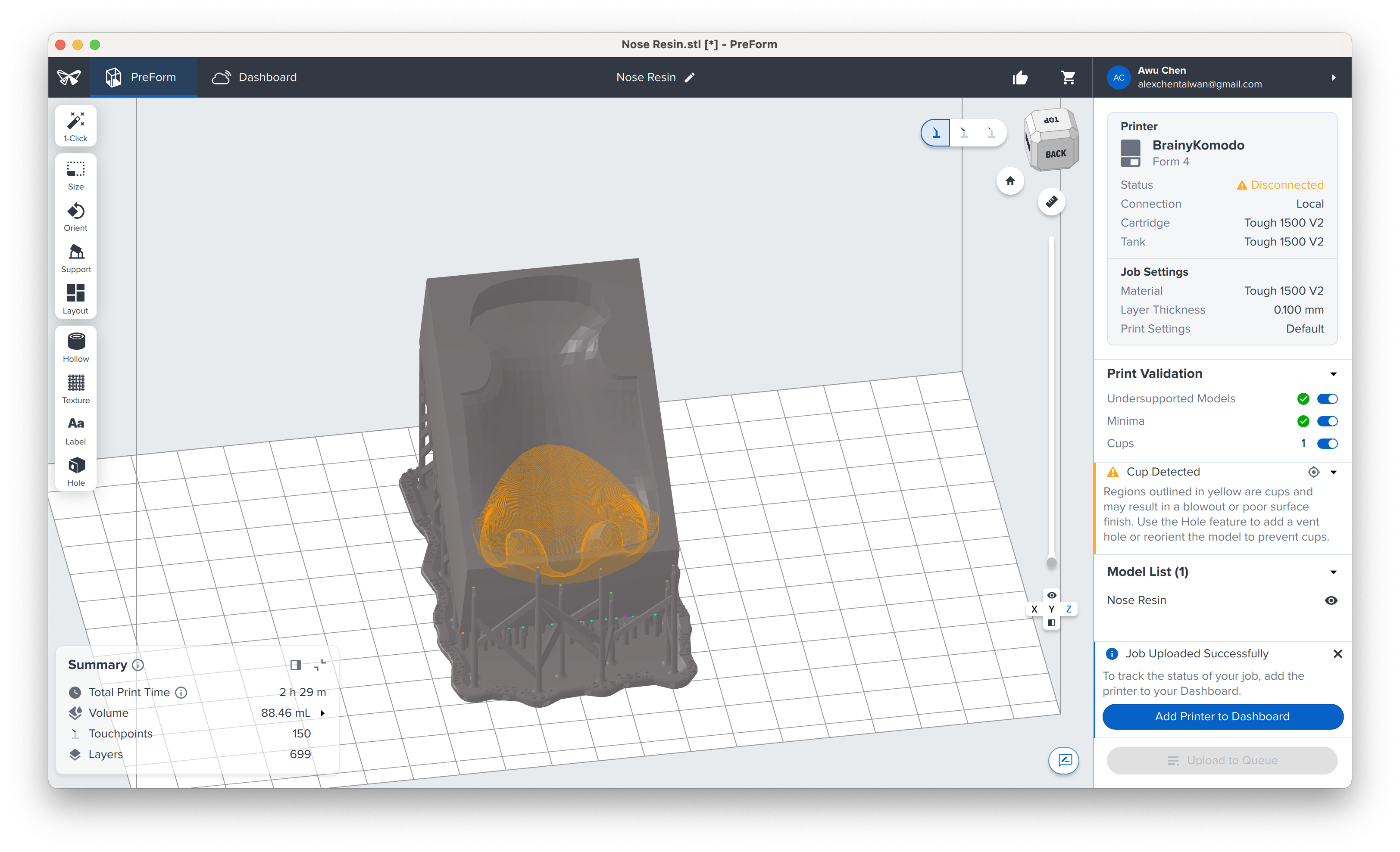 Resin Mold with Support Structure